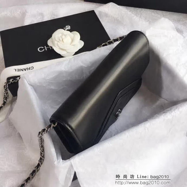 香奈兒CHANEL 33814 2018最新爆款拼色發財包媲美專櫃羊皮鏈條小包 DSC1933